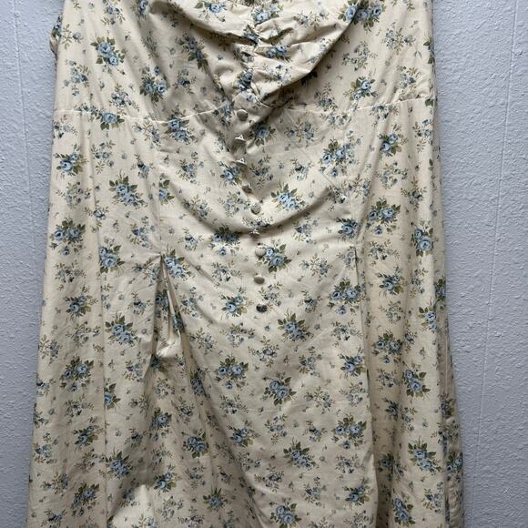 Cider Babydoll Milkmaid Dress Womens 1X Cotton Smocked Cottagecore Fairy Boho - Picture 3 of 15